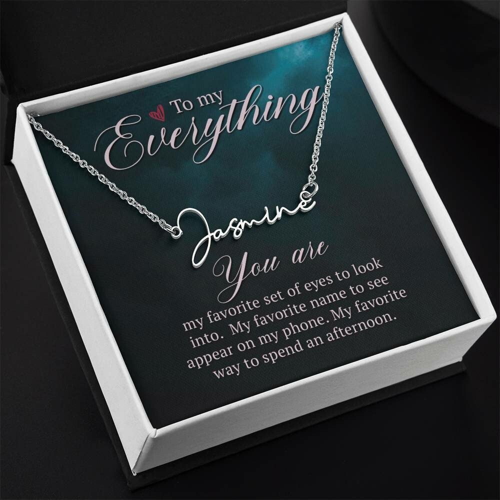 Personalized Name Necklace For Her, Perfect Gift for Her, Personalized Gift, To my Everything Romantic Gift - Meaningful Cards