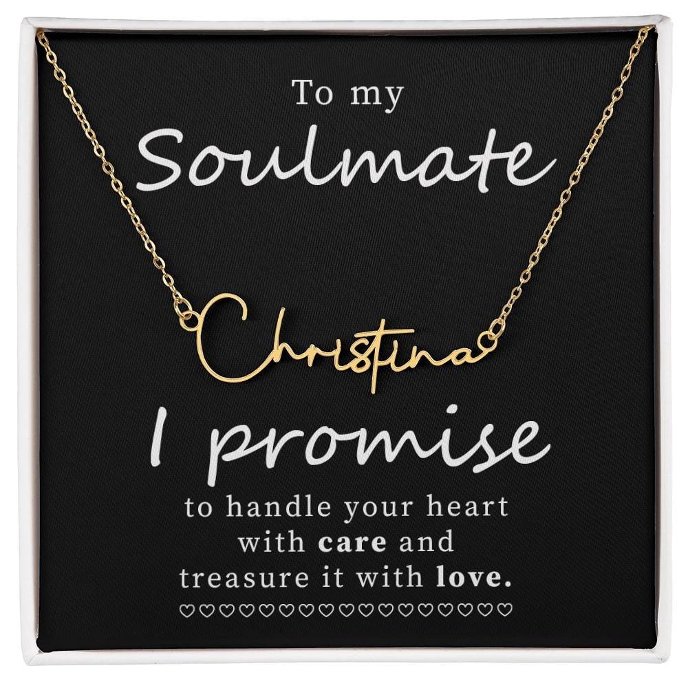Personalized Name Necklace for Soulmate with Thoughtful Message Card Jewelry Gift Box - Meaningful Cards