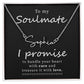 Personalized Name Necklace for Soulmate with Thoughtful Message Card Jewelry Gift Box - Meaningful Cards