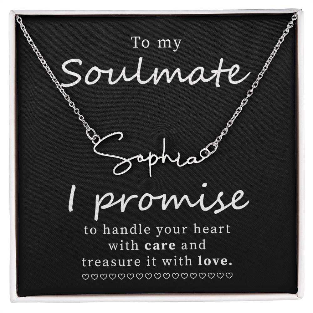 Personalized Name Necklace for Soulmate with Thoughtful Message Card Jewelry Gift Box - Meaningful Cards