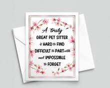 Pet Sitter Thank You Card