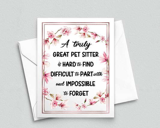 Pet Sitter Thank You Card