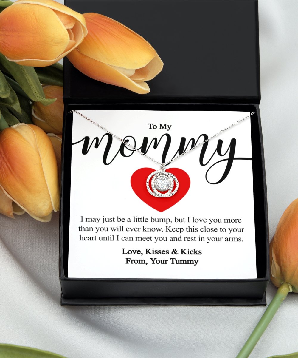 Pregnant Wife Mothers Day Gift for New Mom from Bump, Mom To Be First Mother's Day Sterling Silver Necklace from Baby Bump - Meaningful Cards