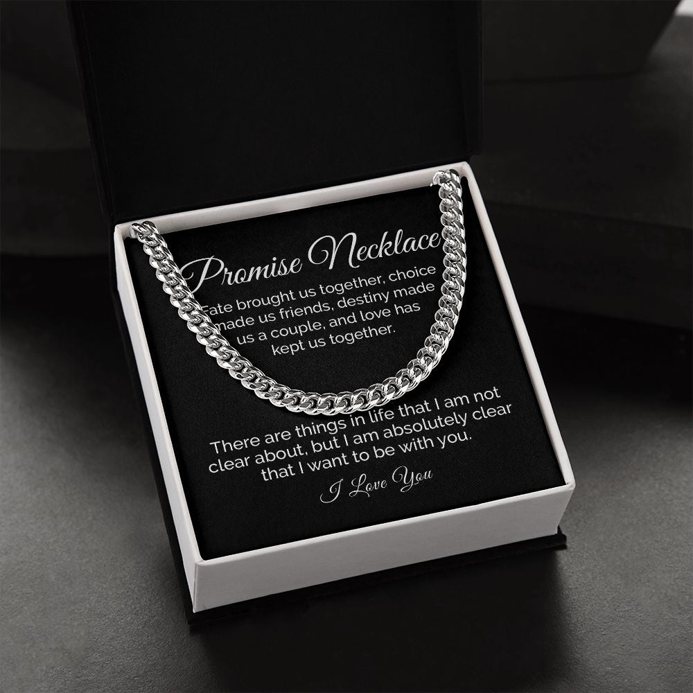 promise necklace for him sentimental gift for him bf gift for birthday gift ideas for boyfriend cuban link chain necklace meaningful cards 773437