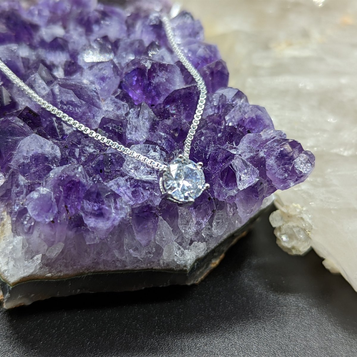 PTSD Support Gift, Domestic Violence Awareness, Silver CZ Necklace - Meaningful Cards