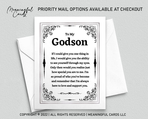 Sentimental card for godson - Meaningful Cards