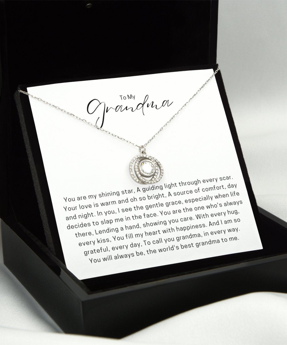 Sentimental Card for Grandma Mother's Day Card Birthday Card for Nana Sterling Silver Circles Necklace Thoughtful Card for Grandmother - Meaningful Cards