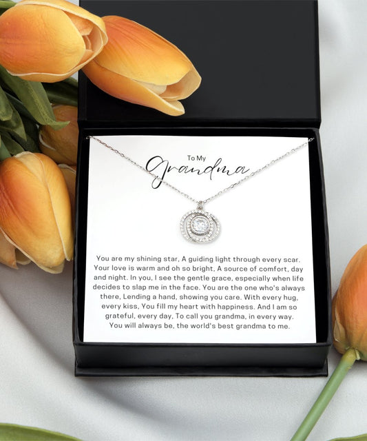 Sentimental Card for Grandma Mother's Day Card Birthday Card for Nana Sterling Silver Circles Necklace Thoughtful Card for Grandmother - Meaningful Cards