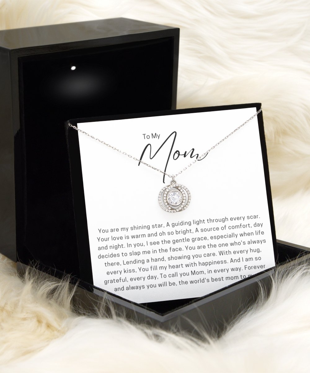 Sentimental Card for Mom Mother's Day Card Meaningful Birthday Card for Mom Sterling Silver Circles Necklace Thoughtful Card for Mom - Meaningful Cards