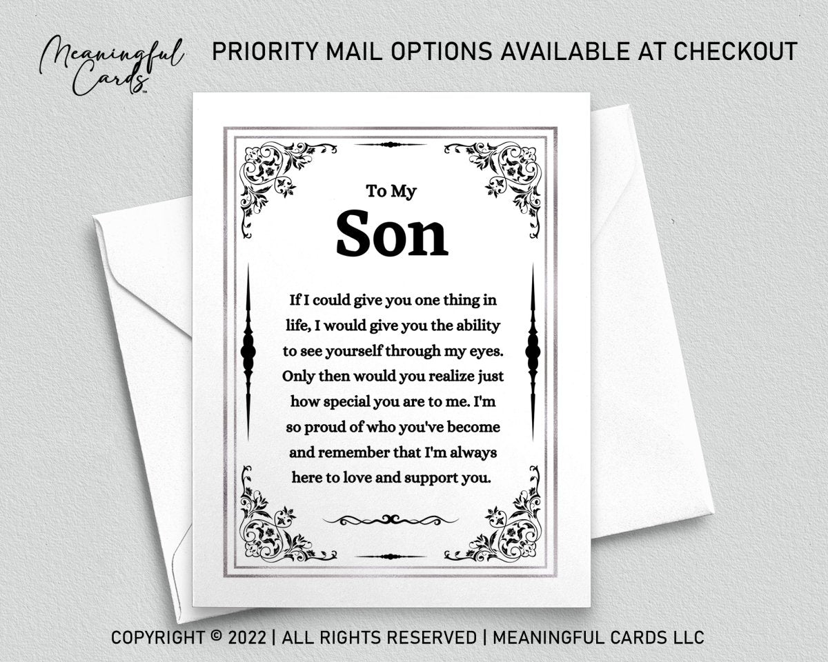 Sentimental card for you son - Meaningful Cards