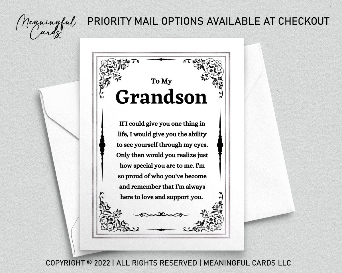 Sentimental card for your grandson - Meaningful Cards