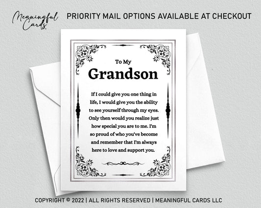 Sentimental card for your grandson - Meaningful Cards