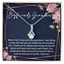 sentimental to my boyfriends grandma - alluring beauty gold necklace - Meaningful Cards