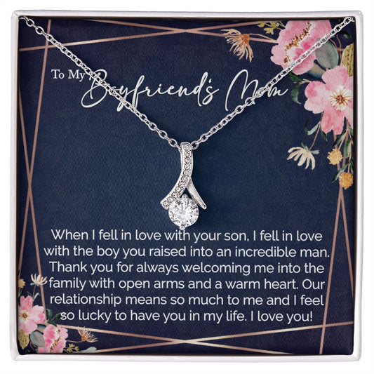 sentimental to my boyfriends mom - alluring beauty gold necklace - Meaningful Cards