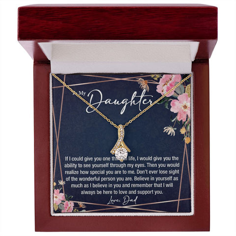 sentimental to my daughter gift from dad - alluring beauty gold necklace - Meaningful Cards