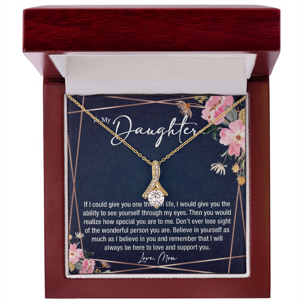sentimental to my daughter gift from mom - alluring beauty gold necklace - Meaningful Cards