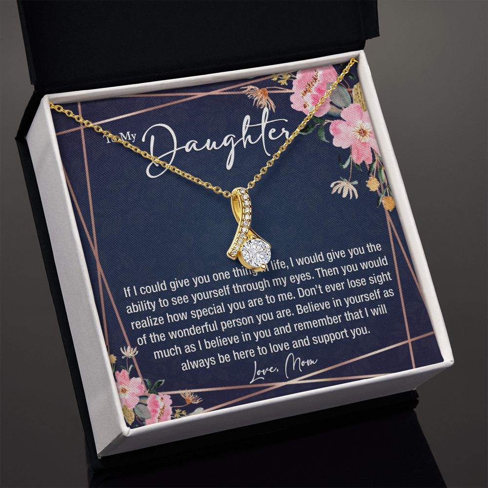 sentimental to my daughter gift from mom - alluring beauty gold necklace - Meaningful Cards