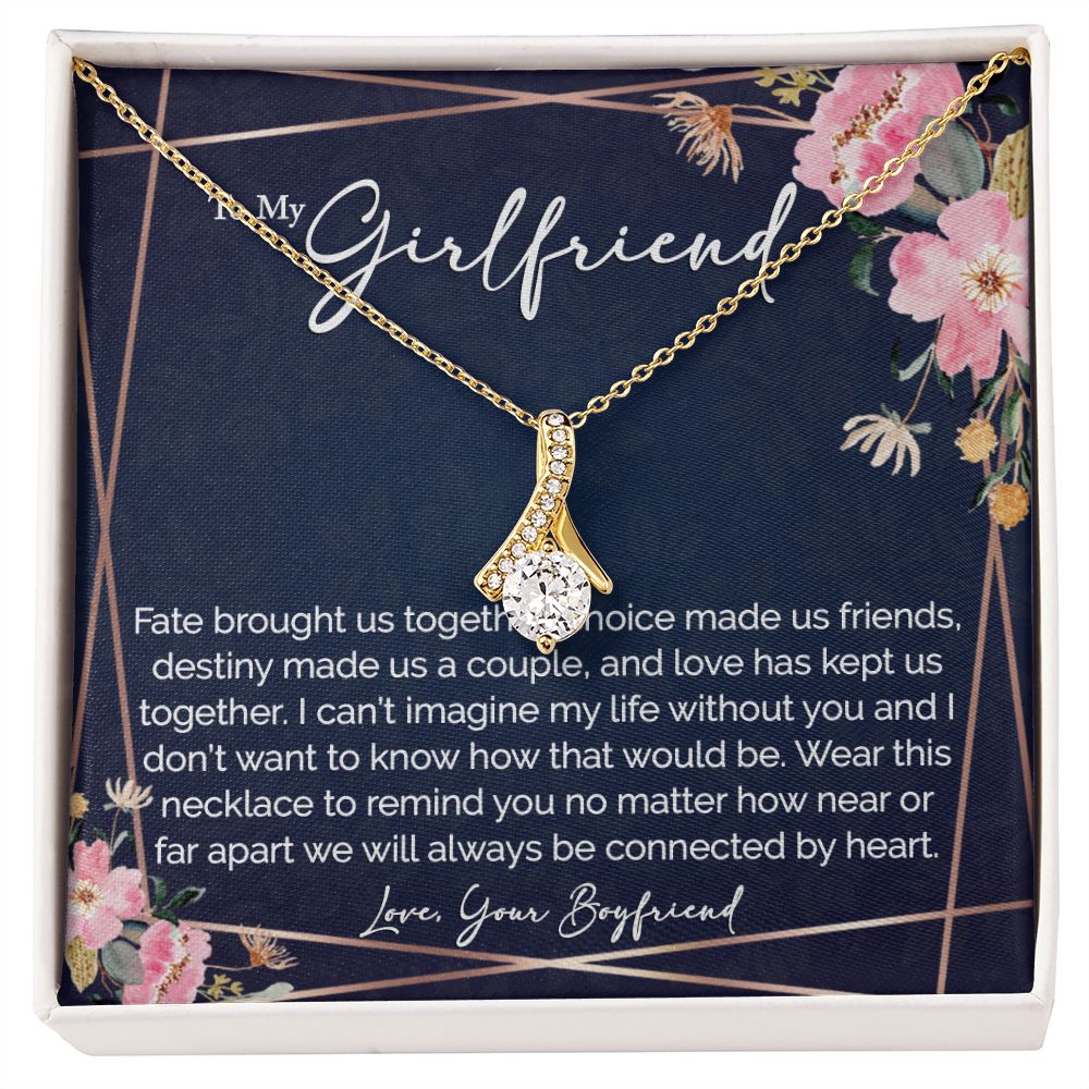 sentimental to my girlfriend gift - alluring beauty gold necklace - Meaningful Cards