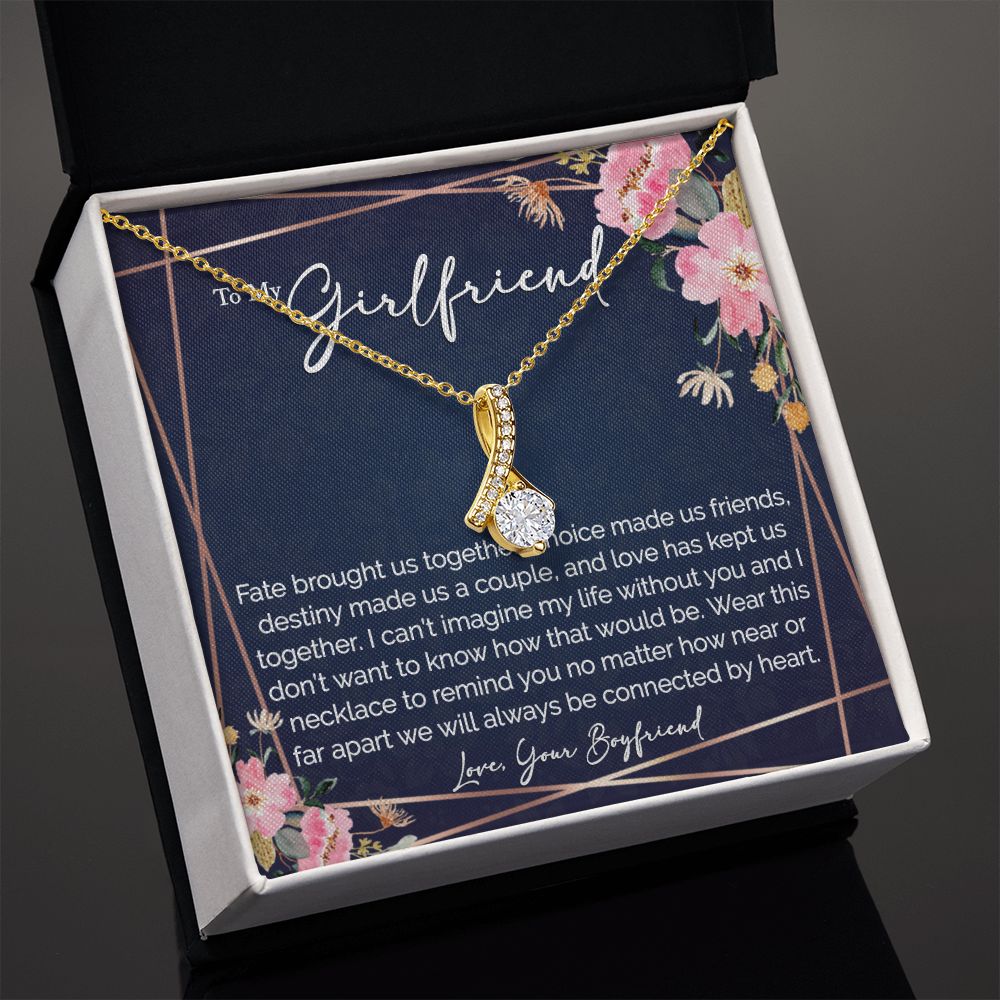 sentimental to my girlfriend gift - alluring beauty gold necklace - Meaningful Cards