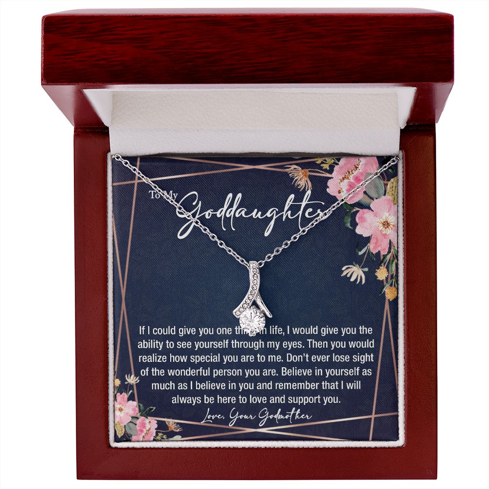 sentimental to my goddaughter gift from godmother - alluring beauty gold necklace - Meaningful Cards