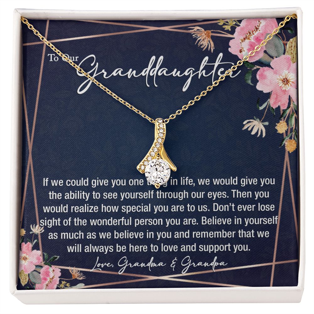 sentimental to my granddaughter gift from grandparents - alluring beauty gold necklace - Meaningful Cards