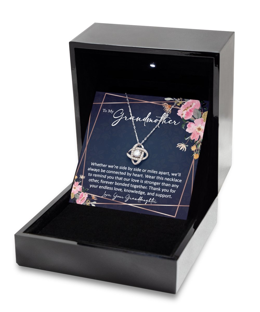 Sentimental to my grandmother gift from granddaughter sterling silver love knot necklace - Meaningful Cards