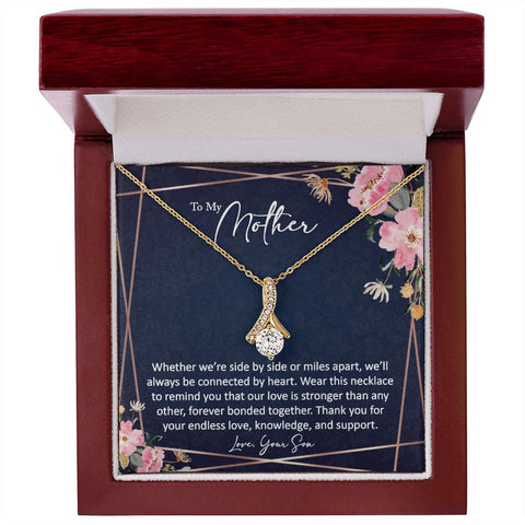 sentimental to my mom gift from son - alluring beauty gold necklace - Meaningful Cards