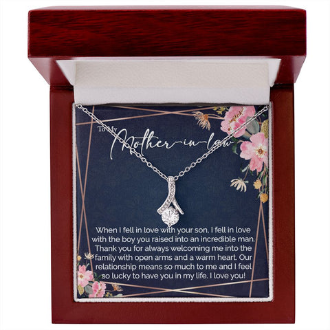 sentimental to my mother in law gift - alluring beauty gold necklace - Meaningful Cards
