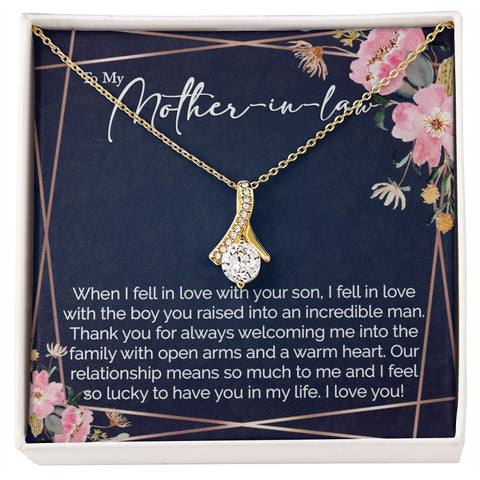 sentimental to my mother in law gift - alluring beauty gold necklace - Meaningful Cards