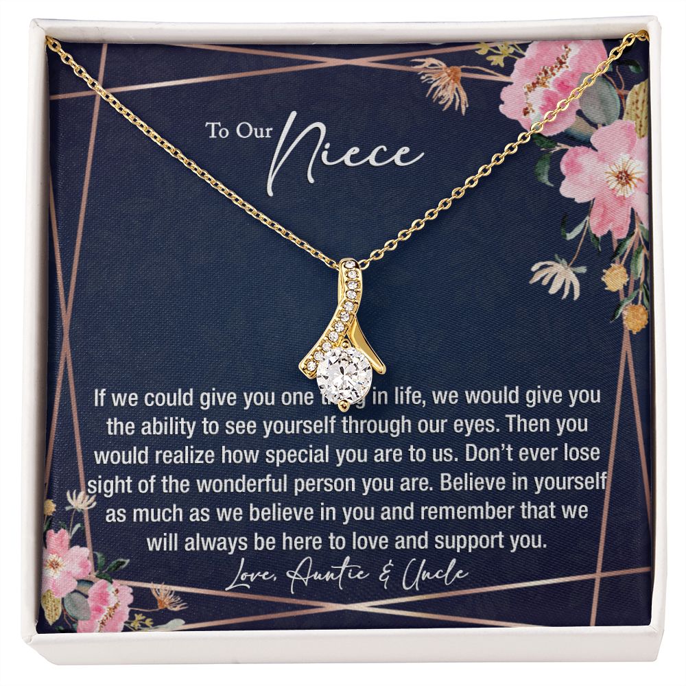 sentimental to my niece gift from aunt and uncle - alluring beauty gold necklace - Meaningful Cards