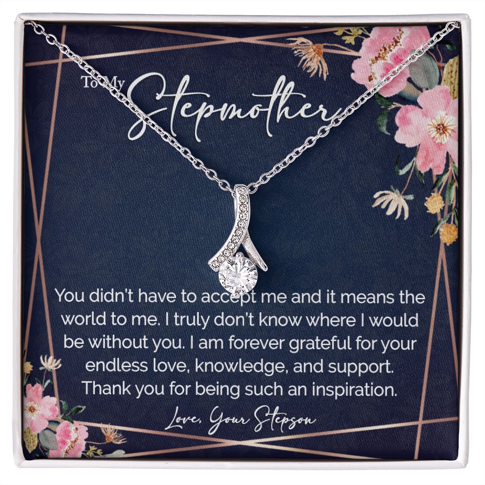 sentimental to my stepmother gift from stepson - alluring beauty gold necklace - Meaningful Cards