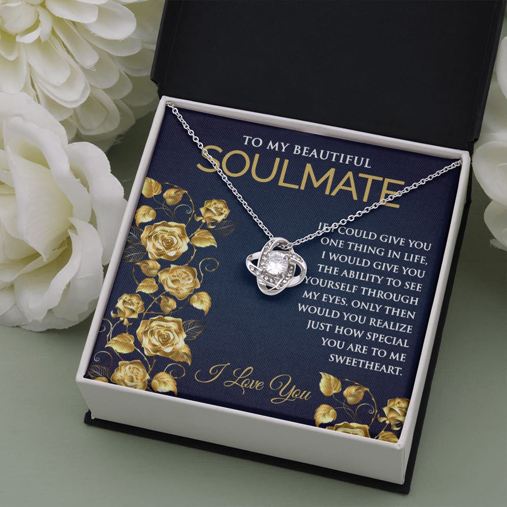 Love Knot Necklace with Message for Soulmate - Meaningful Cards