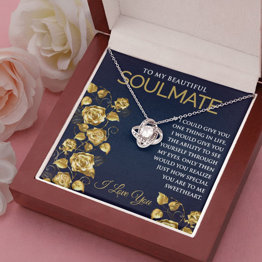 Love Knot Necklace with Message for Soulmate - Meaningful Cards