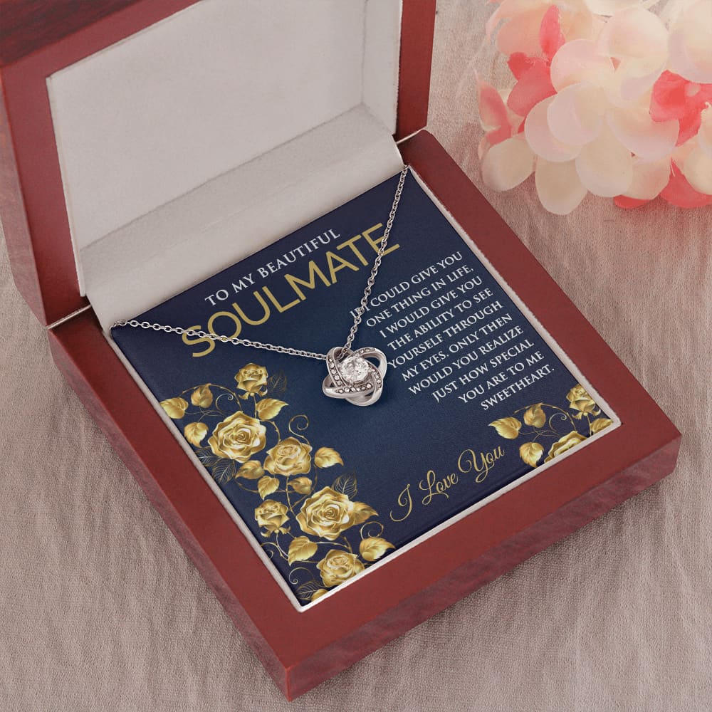 Love Knot Necklace with Message for Soulmate - Meaningful Cards