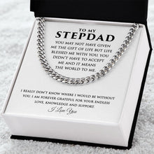 Stepdad Cuban Link Necklace Gifts from Daughter Son - Meaningful Cards