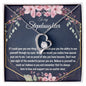 Stepdaughter Gift - Heart Pendant CZ Necklace Minimalist Jewelry - Meaningful Cards