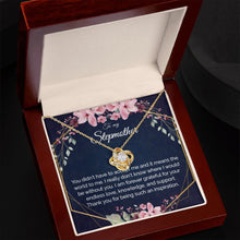 Stepmother Gift - Gold Pendant CZ Necklace 18k Gold Love Knot - Meaningful Cards