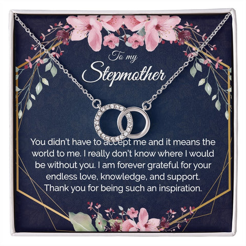 Stepmother Jewelry Dainty Circles Necklace Interlocking Hoops - Meaningful Cards