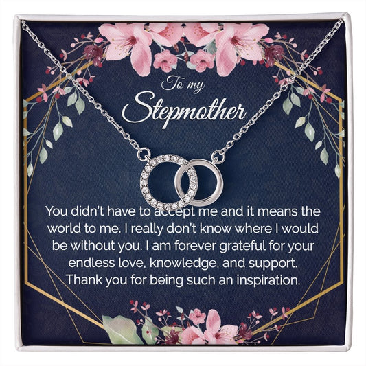 Stepmother Jewelry Dainty Circles Necklace Interlocking Hoops - Meaningful Cards