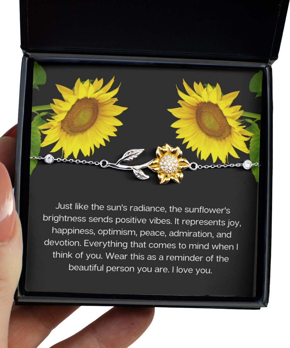Sunflower Bracelet Anklet Gift for Her Silver Jewelry for Women