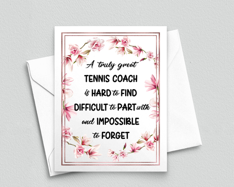 Tennis Coach Thank You Card
