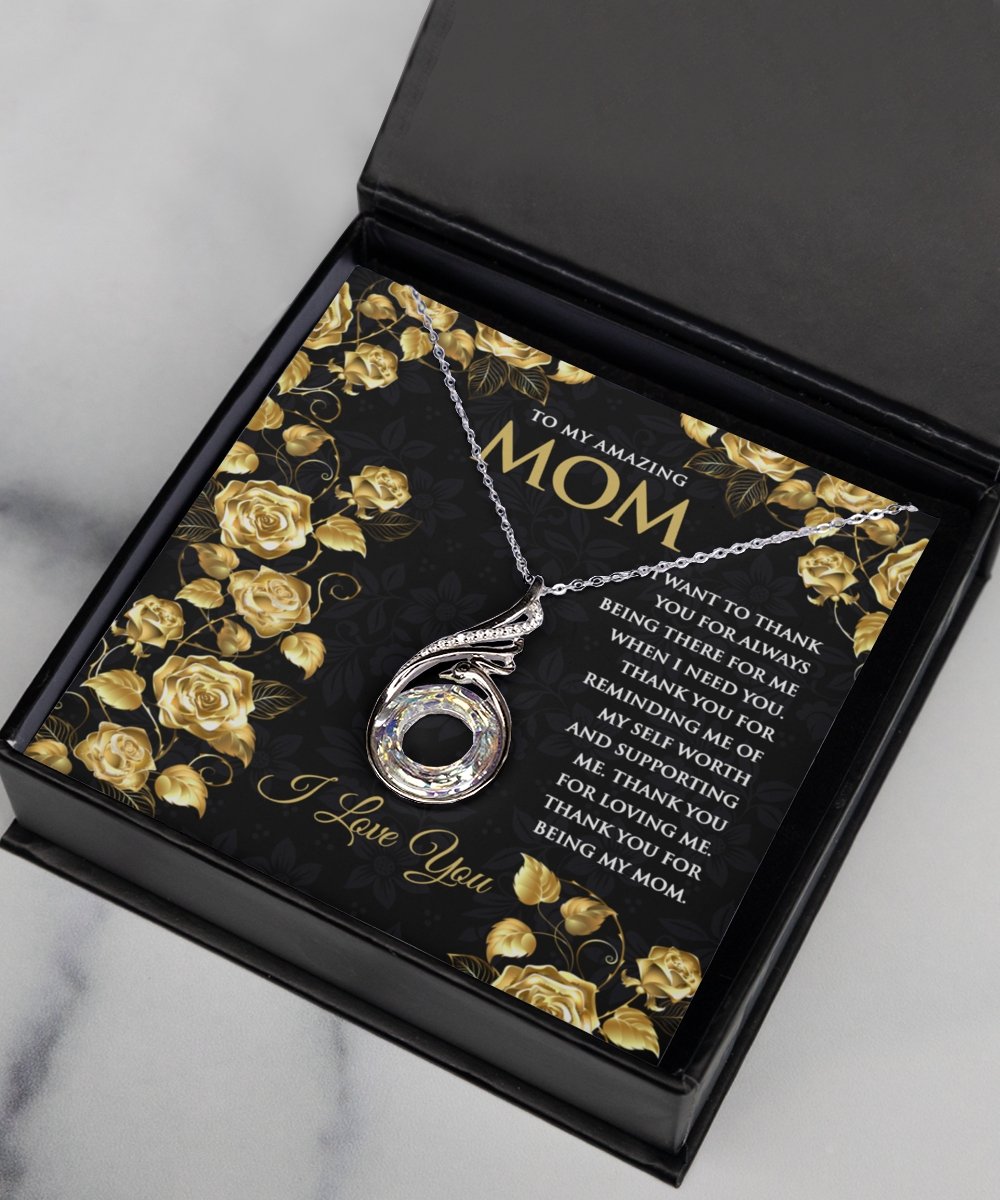 Thank You Mom - Silver Rising Phoenix necklace - Meaningful Cards