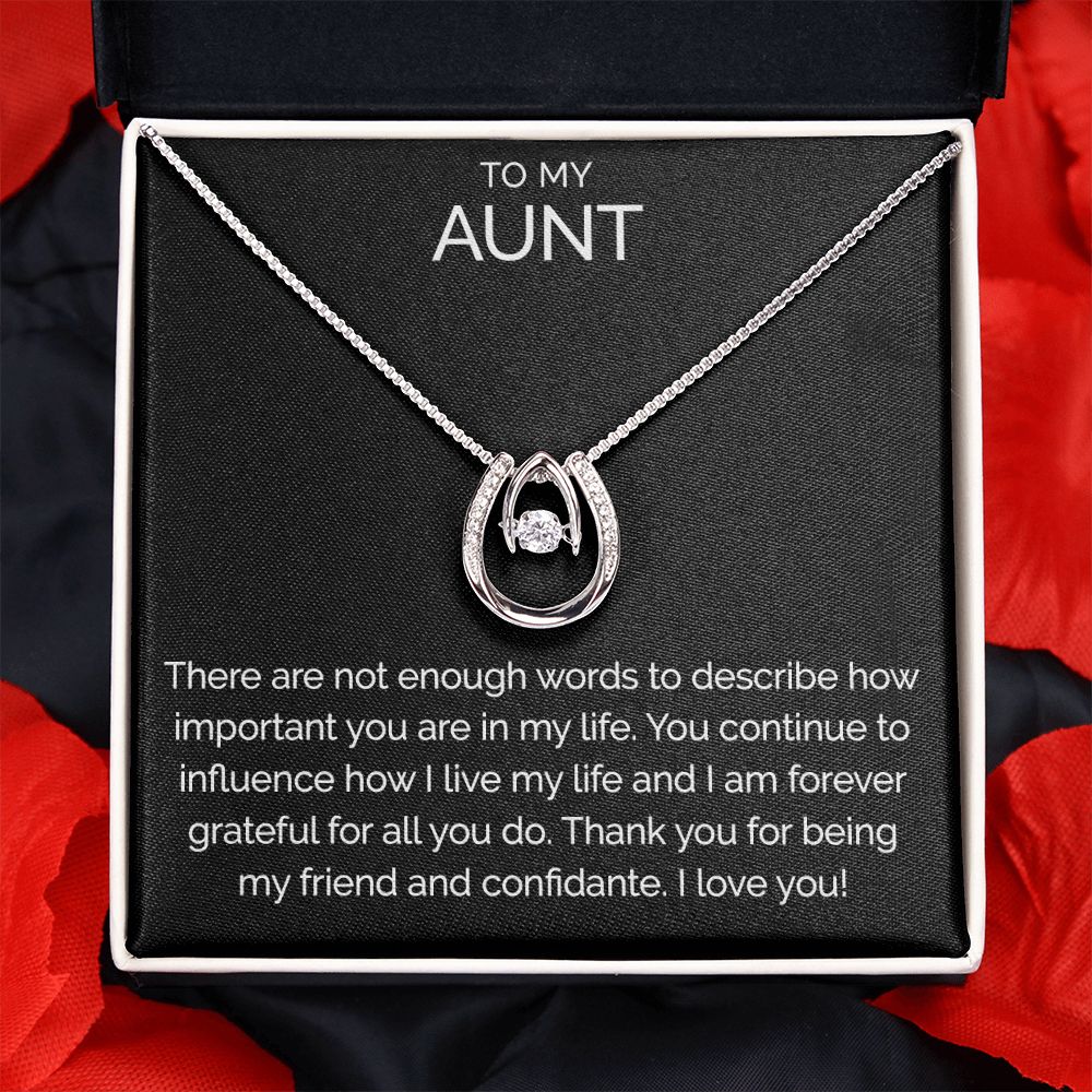 To my aunt wishbone dancing cz necklace - Meaningful Cards