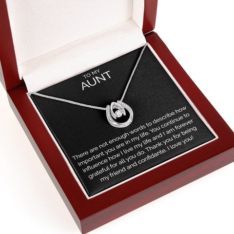 To my aunt wishbone dancing cz necklace - Meaningful Cards