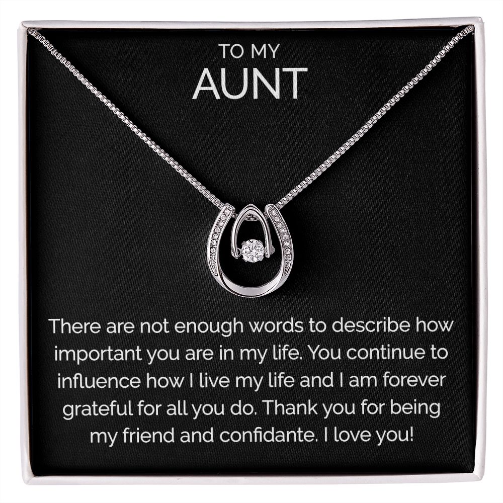 To my aunt wishbone dancing cz necklace - Meaningful Cards