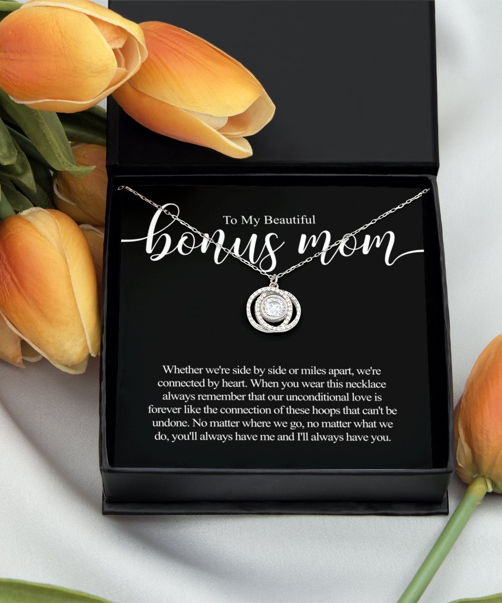 To my beautiful bonus mom sterling silver circles necklace - Meaningful Cards