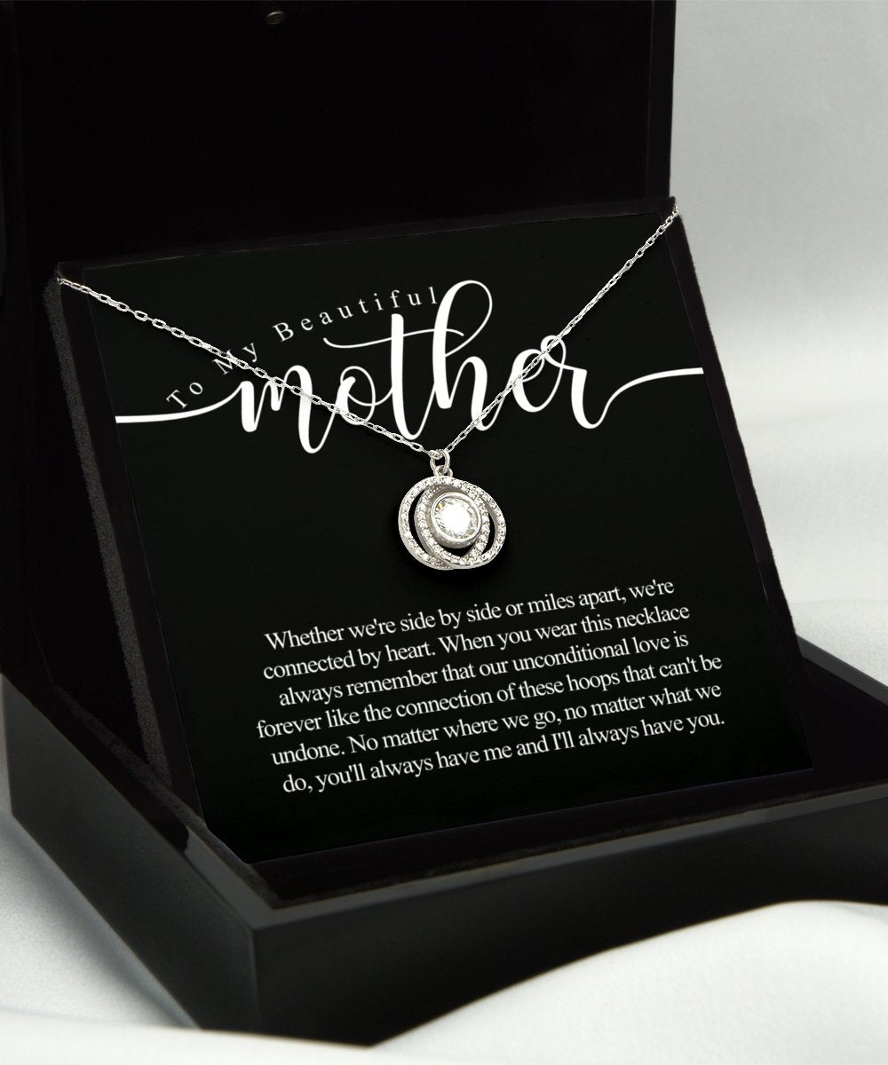 To my beautiful mother sterling silver circles necklace for mom - Meaningful Cards