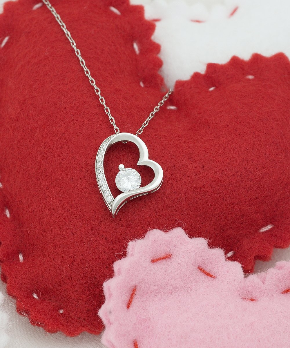 To my beautiful wife sterling silver heart pendant necklace for her romantic gift for wife - Meaningful Cards