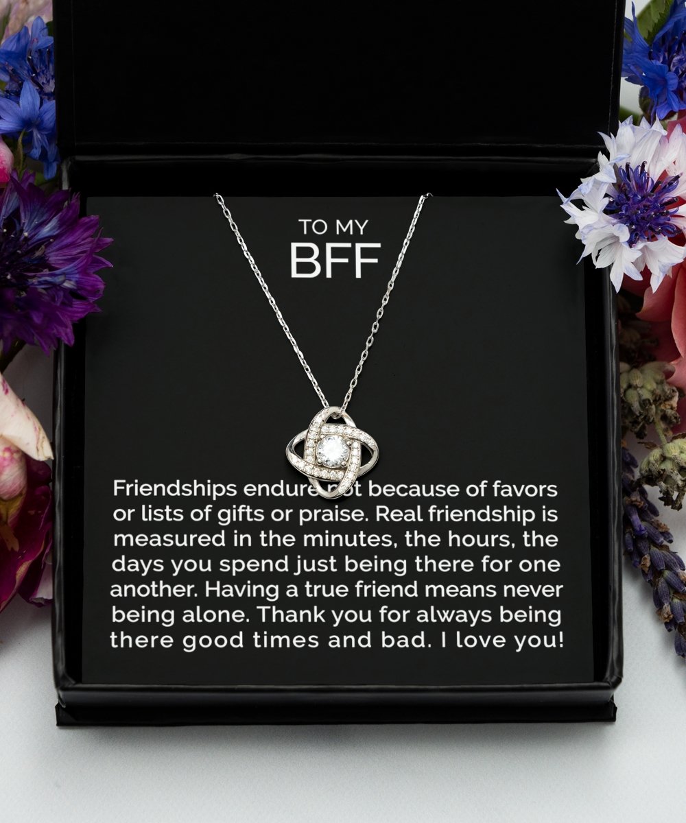To my best friend bff sterling silver love knot necklace - Meaningful Cards