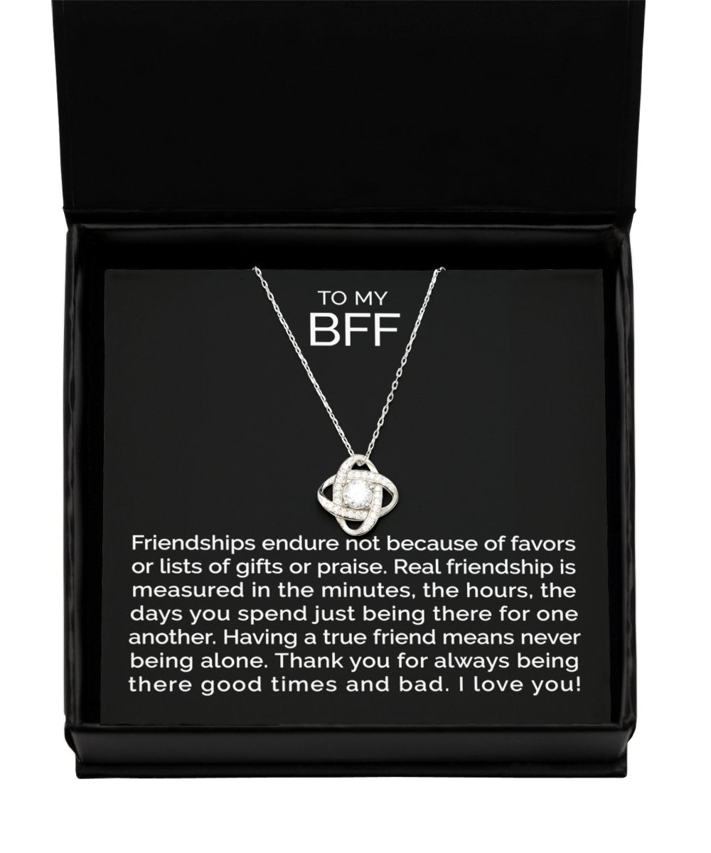 To my best friend bff sterling silver love knot necklace - Meaningful Cards